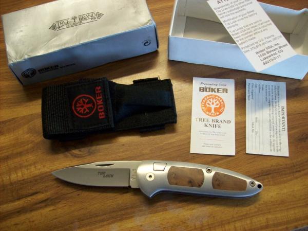 Vintage Boker Top Lock Automatic Large Exotic Thuya Wood UNUSED Box Sheath Papers Vintage Boker Top Lock Automatic Large Exotic Thuya Wood UNUSED Box Sheath Papers