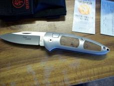 Vintage Boker Top Lock Automatic Large Exotic Thuya Wood UNUSED Box Sheath Papers