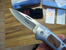 Vintage Boker Top Lock Automatic Large Exotic Thuya Wood UNUSED Box Sheath Papers