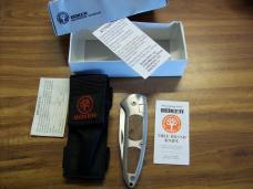 Vintage Boker Top Lock Automatic Large Exotic Thuya Wood UNUSED Box Sheath Papers