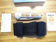 Vintage Boker Top Lock Automatic Large Exotic Thuya Wood UNUSED Box Sheath Papers