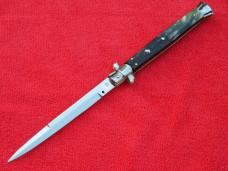  New 13" Italian Stiletto Brazilian-Horn  SS-Bayonet grind Blade fully lined nickel/silver bolsters