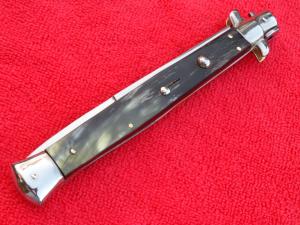  New 13" Italian Stiletto Brazilian-Horn  SS-Bayonet grind Blade fully lined nickel/silver bolsters