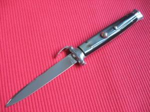 Vintage Italian Horn Trap Door OTF Switchblade Knife - Mint