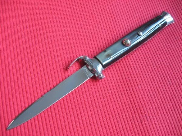 Vintage Italian Horn Trap Door OTF Switchblade Knife - Mint