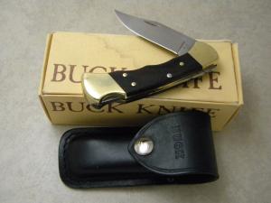 Buck 112 USA Wood Lockback Ranger Knife w/Leather Pouch NIB