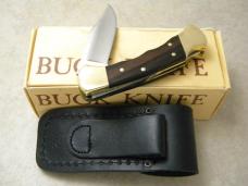 Buck 112 USA Wood Lockback Ranger Knife w/Leather Pouch NIB