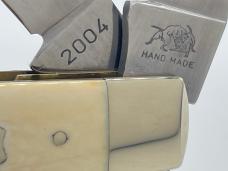 2004 BULLDOG BRAND Pit Bulls Genuine Mastodon Ivory Stockman w/ OMP Box
