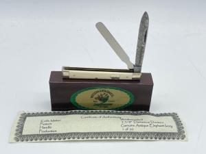 Vintage WEIDMANNSHEIL Solingen Antique Ivory Damascus Doctor's Knife w/ OMP Box