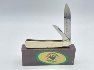 Vintage WEIDMANNSHEIL Boar Head Antique Ivory Blade Lock Jack w/ OMP Box