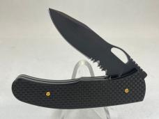 LONE WOLF KNIVES LC23670-SER Lobo Serrated Carbon Fiber Liner Lock w/ OMP Box