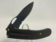 LONE WOLF KNIVES LC23670-SER Lobo Serrated Carbon Fiber Liner Lock w/ OMP Box