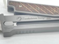 2022 REATE KNIVES EXO Brown Burlap Micarta Tanto Gravity OTF w/ Sheath