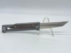 2022 REATE KNIVES EXO Brown Burlap Micarta Tanto Gravity OTF w/ Sheath