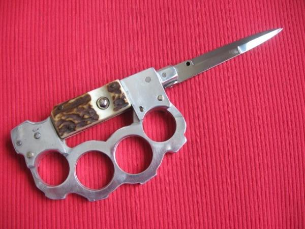 Unique German Picklock Stiletto Knuckle Duster Switchblade Knife