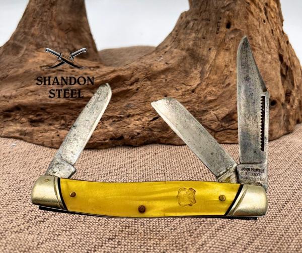 John Primble Belknap Vintage 5371 Stockman Cracked Ice Handle Pocket Knife (36)