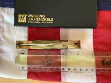J A Henckels Folding Hunter Pocket Knife w/ Green Pick Bone Handles -NOS +Orig Box