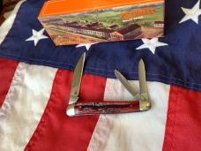 Marbles Gladstone, Whittler w/ Red Carved Bone Stag Handles -NOS in Orig box