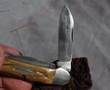 Parker Frost Wostenholm 3 Blade Canoe UK Made Early 70's Mint Tarnish Thick Gnarly Stag!