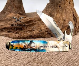 The Ideal USA Advertising Knife "Mackinac Bridge" Can Opener Screwdriver (50)