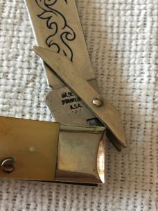 Case XX Cheetah Lockback Knife USA 5111 1/2 LSSP 3-DOT 1977 Blue Scroll Stag #11-10-25-05 