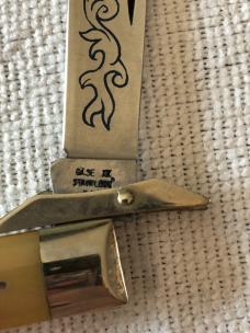 Case XX Cheetah Lockback Knife USA 5111 1/2 LSSP 3-DOT 1977 Blue Scroll Stag #11-10-25-05 