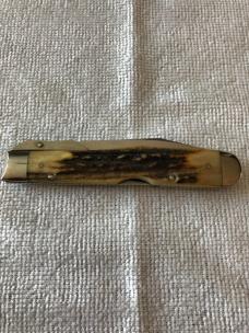 Case XX Cheetah Lockback Knife USA 5111 1/2 LSSP 3-DOT 1977 Blue Scroll Stag #11-10-25-05 