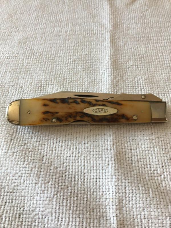 Case XX Cheetah Lockback Knife USA 5111 1/2 LSSP 3-DOT 1977 Blue Scroll Stag #11-10-25-05 Case XX Cheetah Lockback Knife USA 5111 1/2 LSSP 3-DOT 1977 Blue Scroll Stag #11-10-25-05