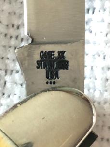 Case XX Knife USA 52087 SSP 3-DOT 1977 Blue Scroll Stag #11-10-25-01