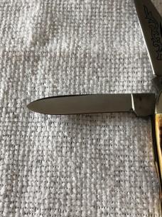 Case XX Knife USA 52087 SSP 3-DOT 1977 Blue Scroll Stag #11-10-25-01