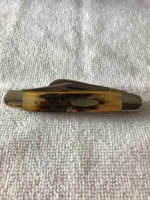 Case XX Stockman Knife USA 5347 HP SSP 3-DOT 1977 Blue Scroll Stag #11-10-25-02