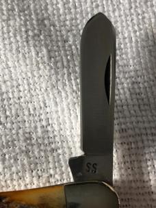 Case XX Stockman Knife USA 5347 HP SSP 3-DOT 1977 Blue Scroll Stag #11-10-25-02