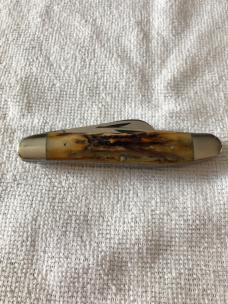 Case XX Stockman Knife USA 5347 HP SSP 3-DOT 1977 Blue Scroll Stag #11-10-25-02