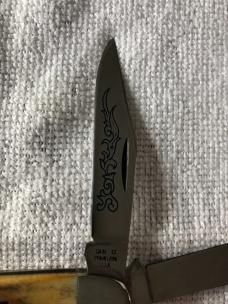 Case XX Stockman Knife USA 5347 HP SSP 3-DOT 1977 Blue Scroll Stag #11-10-25-02