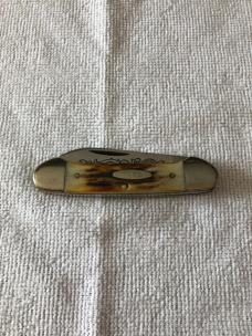 Case XX Canoe Knife USA 52131 HP SSP 3-DOT 1977 Blue Scroll Stag #11-10-25-03