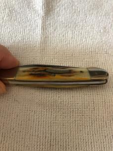 Case XX Canoe Knife USA 52131 HP SSP 3-DOT 1977 Blue Scroll Stag #11-10-25-03