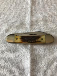Case XX Canoe Knife USA 52131 HP SSP 3-DOT 1977 Blue Scroll Stag #11-10-25-03