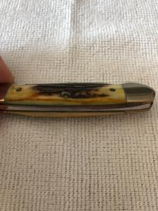 Case XX Canoe Knife USA 52131 HP SSP 3-DOT 1977 Blue Scroll Stag #11-10-25-03