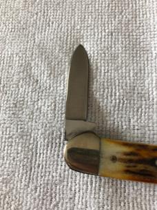 Case XX Canoe Knife USA 52131 HP SSP 3-DOT 1977 Blue Scroll Stag #11-10-25-03