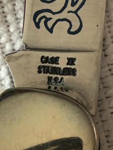 Case XX Canoe Knife USA 52131 HP SSP 3-DOT 1977 Blue Scroll Stag #11-10-25-03
