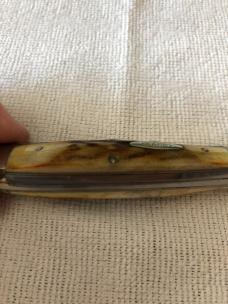 Case XX Trapper Knife USA 5254 SSP 3-DOT 1977 Blue Scroll Stag #11-10-25-04