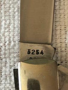 Case XX Trapper Knife USA 5254 SSP 3-DOT 1977 Blue Scroll Stag #11-10-25-04