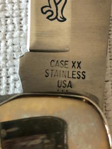 Case XX Folding Hunter Knife USA 5265 SAB SSP 3-DOT 1977 Blue Scroll Stag #11-25-06
