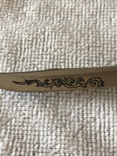 Case XX Fixed Blade Knife USA MF5 SSP 3-DOT 1977 Blue Scroll Stag #11-25-08