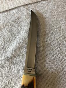 Case XX Fixed Blade Knife USA 516-5 SSP 3-DOT 1977 Blue Scroll Stag #11-25-10