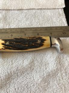 Case XX Fixed Blade Knife USA 516-5 SSP 3-DOT 1977 Blue Scroll Stag #11-25-10