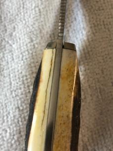 Case XX Fixed Blade Knife USA 523-5 SSP 3-DOT 1977 Blue Scroll Stag #11-25-11
