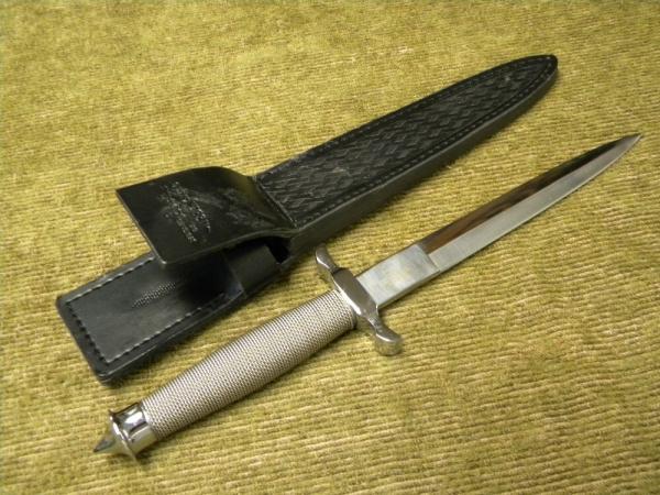 Gil Hibben GH441 Custom Silver Shadow Dagger Knife w/Leather Sheath Gil Hibben GH441 Custom Silver Shadow Dagger Knife w/Leather Sheath