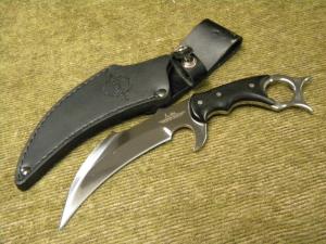 Gil Hibben GH5054 Custom High Polish Mikarta Karambit Knife w/Leather Sheath