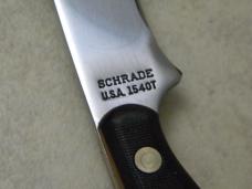 Schrade Old Timer USA 154 OT Sharp Finger Fixed Blade Knife w/Leather Sheath NIB